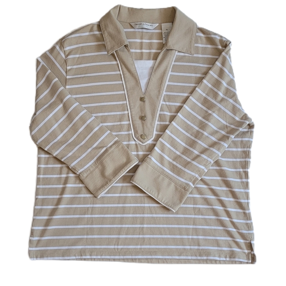 Draper's & Damon's Striped Top Petite Large